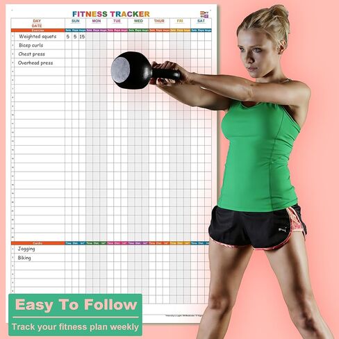 Large Dry Erase Fitness Calendar For Wall,24x36 Inch Erasable Fitness Log Weekly Exercise Chart For Tracking Exercise Cardio,Home Gym Whiteboard Poster For Men & Women Workout Lovers in Saudi Arabia