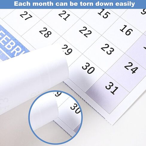 2026 Wall Calendar - 3 Month Calendar 2026 Vertical, Jan 2026 - Dec 2026, 2026 Calendar Planner 2026, 11" x 26", Large, Lay- Flat, Perfect for Your Busy Schedule in Kuwait