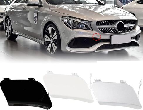 Front Bumper Tow Hook Cover For Mercedes Benz CLA class Coupe W117 AMG Line CLA180 CLA200 CLA220 CLA250 2016 2017 2018 2019 2020 Towing Hook Eye Cap 1178856900 (Silver) in Saudi Arabia