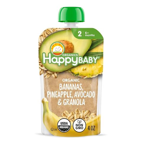 HAPPY BABY Organic Banana Pineapple Avocado Granola Baby Food, 4 OZ in Saudi Arabia
