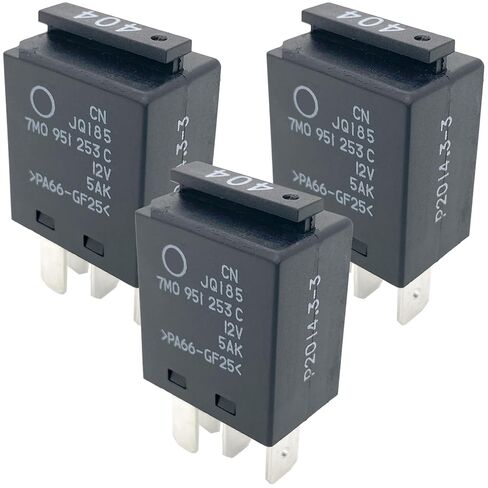 3-Piece Set #404 7M0951253C Relay 12VDC 30A 5-Pin Plug-in Multipurpose Automotive Relay Compatible for Some Volkswagen and Audi Vehicles in Saudi Arabia