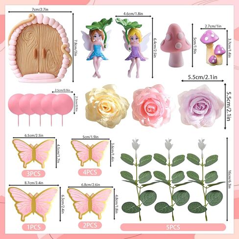 Fairy Cake Toppers Butterfly Cake Decorations Mushroom Cake Decorations in Saudi Arabia