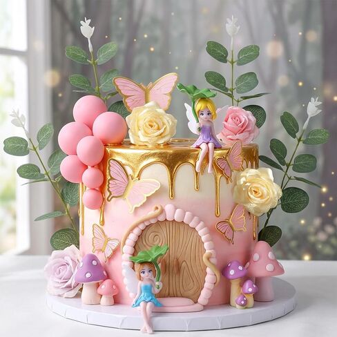 Fairy Cake Toppers Butterfly Cake Decorations Mushroom Cake Decorations in Saudi Arabia