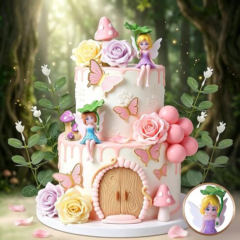 Fairy Cake Toppers Butterfly Cake Decorations Mushroom Cake Decorations in Saudi Arabia