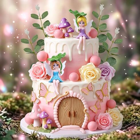 Fairy Cake Toppers Butterfly Cake Decorations Mushroom Cake Decorations in Saudi Arabia