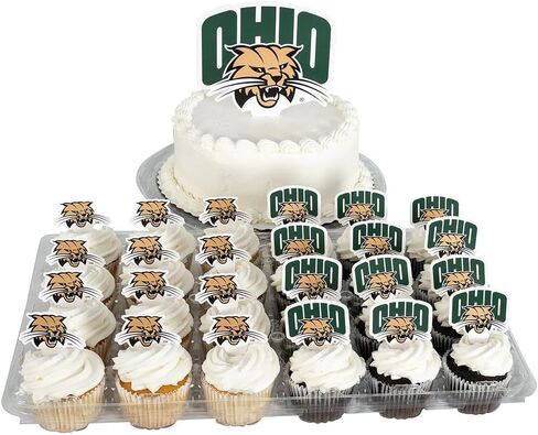Desert Cactus Ohio University Cupcake Topper and Cake Toppers Set - OU Bobcats 25 Pcs Food Party Supplies, Decorations, Graduation and Game Day in Kuwait