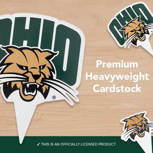 Desert Cactus Ohio University Cupcake Topper and Cake Toppers Set - OU Bobcats 25 Pcs Food Party Supplies, Decorations, Graduation and Game Day in Kuwait