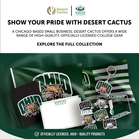 Desert Cactus Ohio University Cupcake Topper and Cake Toppers Set - OU Bobcats 25 Pcs Food Party Supplies, Decorations, Graduation and Game Day in Kuwait