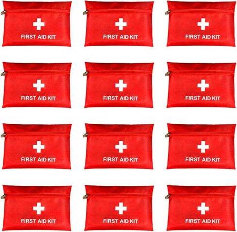 PAXLAMB Red First Aid Bag Small First Aid Kit Empty Medical Storage Bag for First Aid Kits Pack Emergency Hiking Backpacking Camping Cycling Travel Car (Red 7.9x5.5 12PCS) in Saudi Arabia
