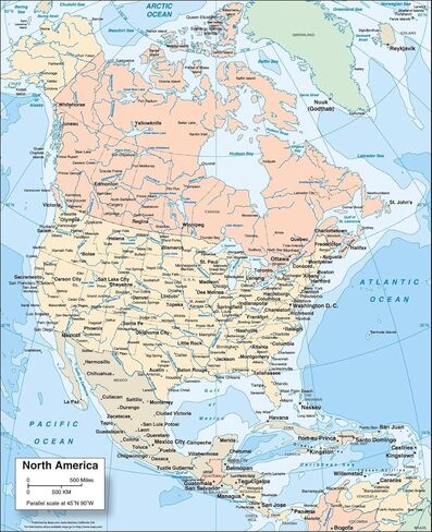Gifts Delight Laminated 24x29 Poster: Resource Map - North America Reference Wall Map in Kuwait