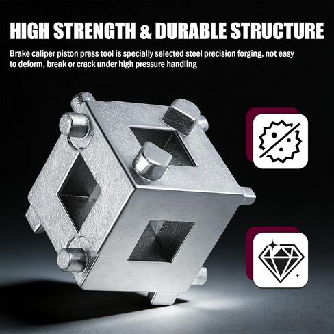 Aokdom Cube Brake Caliper Compression Tool with 3/8" Drive Port,6-in-1 Rear Brake Caliper Tool Resets Pistons,Professional Disc Brakes Piston Compressor Tools Automotive Tools in Kuwait