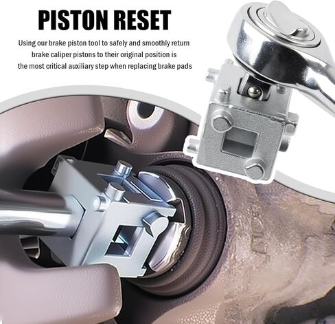Aokdom Cube Brake Caliper Compression Tool with 3/8" Drive Port,6-in-1 Rear Brake Caliper Tool Resets Pistons,Professional Disc Brakes Piston Compressor Tools Automotive Tools in Kuwait