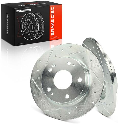 A-Premium 10.23 inch (260mm) Rear Drilled and Slotted Disc Brake Rotors Compatible with Select Honda Models - Civic 2016-2017/2019-2020/2022-2023, Insight 2019-2022, 1.5L 2.0L, 2-PC Set in Saudi Arabia
