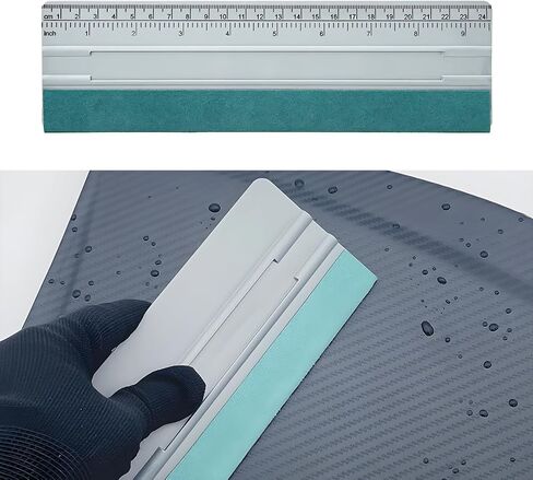 Felt Squeegee for Car, 8 Inch Scratch Free Car Wrapping Applicator Decal Squeegee with 20CM Scale Ruler, Auto Window Tint Wallpaper Smoothing Tool Felt Edge Vinyl Scraper in Saudi Arabia
