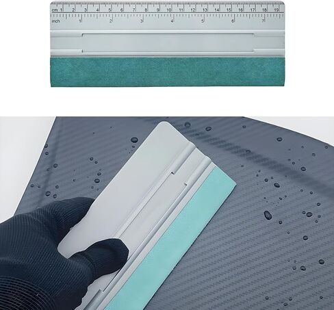 Felt Squeegee for Car, 8 Inch Scratch Free Car Wrapping Applicator Decal Squeegee with 20CM Scale Ruler, Auto Window Tint Wallpaper Smoothing Tool Felt Edge Vinyl Scraper in Saudi Arabia