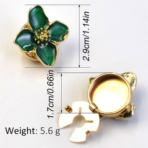 White Green Flower Button Covers for Women Blouses Removable Drip Oil Flowers Button Cover Cuff Links Aesthetic Floral Decorative Rhinestone Jewelry Buttons Covers for Shirt Dress Clothing Accessories in Kuwait
