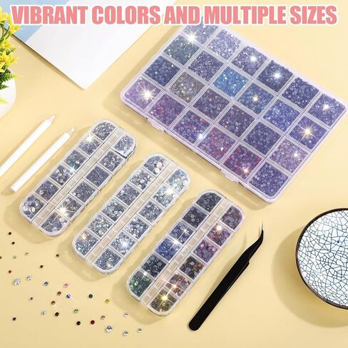 20000 Pcs Glass Hotfix Rhinestones for Bedazzling Mixed 24 Colors SS10, 12 Colors SS16, Bedazzling Kit Flatback Crystal AB Rhinestone with 2 Picking Pen 1 Tweezer for Crafting, Cloth, Nail in Saudi Arabia