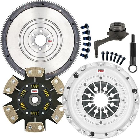 ClutchMaxPRO Performance Stage 3 Clutch Kit with Flywheel with Slave Cylinder Compatible with 2002-2005 VW Beetle Golf Jetta 2000-2006 Audi TT Quattro 1.8 Turbo 6-Speed (CP02117HDCWSFW-ST3) in Kuwait