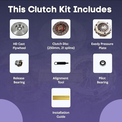 Exedy Clutch Pro Kit 16087 مع EFT HD OE دولاب الموازنة لـ 1995-2004 Toyota 4 Runner، T100، Tacoma، Tundra Truck 3.4L Engine - متين ودقيق لتحسين الأداء - ضمان العلامة التجارية لمدة 12 شهرًا in Kuwait