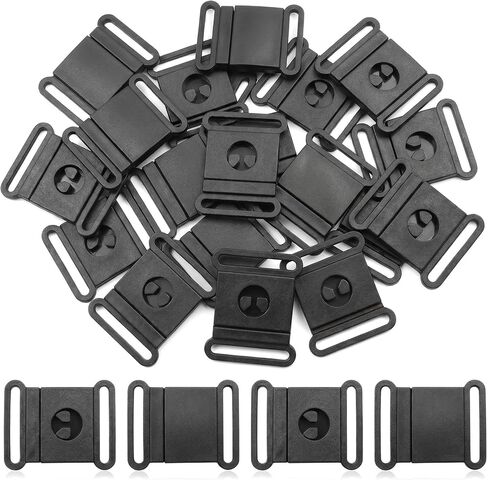 30Pcs Quick Release Buckles 1" Black Plastic Breakaway Clasp Dog Collar Lanyard Clips Hardware Buckle Clips for Straps Harness Accessories Durable for Pets in Saudi Arabia