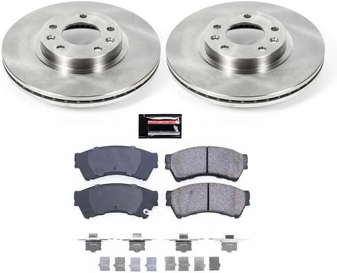 طقم فرامل أمامية PowerStop لسيارة Ford Fusion 2006-12 |Lincoln MKZ 2007-12 |Zephyr 2006 |Mazda 6 2006-13 |Mercury Milan 2006-11 - Z17 استبدال وسادات الفرامل السيراميكية ودوارات الأقراص، KOE199 in Kuwait