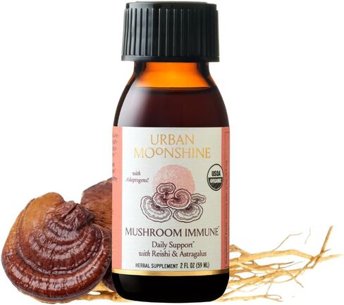 Urban Moonshine Mushroom Immune - Daily Support* with Reishi & Astragalus - Long-Term Tonic for Healthy Immune System* - Immune Support Supplement - Gluten Free Herbal Supplement - 2 Fl Oz in Saudi Arabia