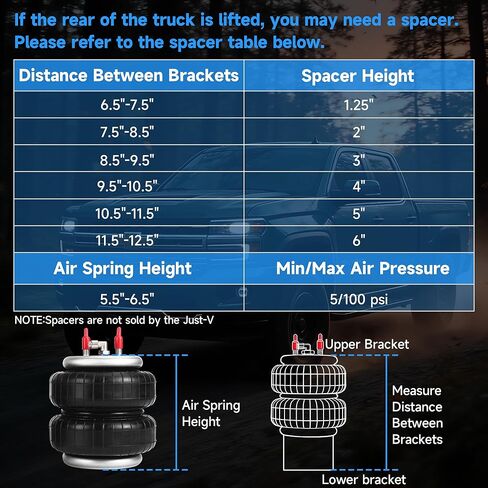 طقم تعليق هوائي خلفي لـ 2015-2025 Ford F150 2WD/4WD، أكياس زنبركية هوائية شديدة التحمل بوزن 5000 رطل، طقم تسوية سحب بدون مثقاب، بديل لـ Firestone 2582 in Kuwait