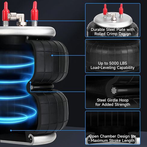 طقم تعليق هوائي خلفي لـ 2015-2025 Ford F150 2WD/4WD، أكياس زنبركية هوائية شديدة التحمل بوزن 5000 رطل، طقم تسوية سحب بدون مثقاب، بديل لـ Firestone 2582 in Kuwait
