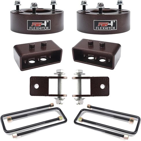 3" Front + 3" Rear Full Leveling Lift Kits For 2004-2020 F150 2WD 4WD Suspension Strut Spacer with Extended Square U-Bolts Forged Including 2-4" Rear Shock Extensions in Saudi Arabia