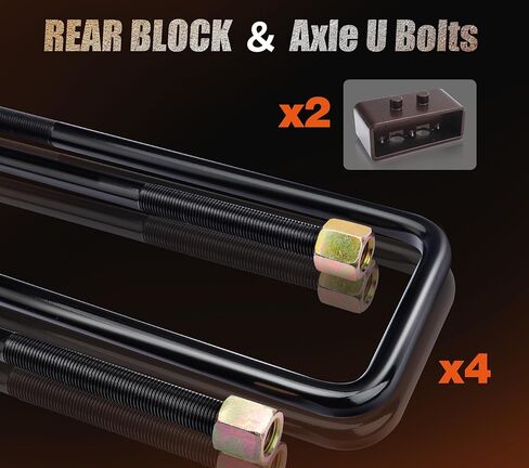 3" Front + 3" Rear Full Leveling Lift Kits For 2004-2020 F150 2WD 4WD Suspension Strut Spacer with Extended Square U-Bolts Forged Including 2-4" Rear Shock Extensions in Saudi Arabia