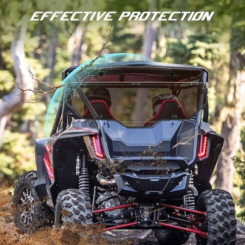 الزجاج الأمامي الخلفي متوافق مع ملحقات 2019-2025 Honda Talon 1000R 1000X معطف صلب ملون داكن من البوليستر الخلفي المدمج لاستبدال نافذة الزجاج الأمامي لـ 0SB73-HL6-A00 (لمقعدين) in Kuwait
