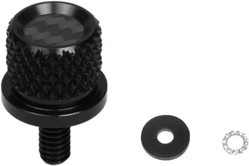 Motorcycle Seat Bolt Screw, Carbon Fiber 1/4" Knurled Quick Release Bolt Seat Mount Screw Compatible with Harley Softail Dyna Sportster Touring Street Glide Electra Road King 1997-2026 (Red) in Saudi Arabia