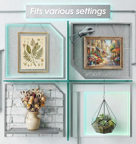 8 Pcs Hanging Chain for Stained Glass with Hooks, 20 Inch Silver Chain Hanging for Pictures, Windows, Adjustable Plant Hanging Kit for Planters, Lanterns & Wall Art Decor in Kuwait