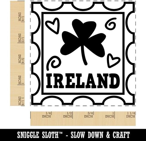 Ireland Shamrock Passport Travel Square Rubber Stamp for Stamping Crafting - 1.25in Small in Kuwait
