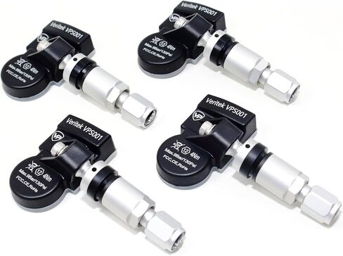 مجموعة من 4 أجهزة استشعار ضغط الإطارات Veritek VPS001 TPMS 433mhz لسيارة Infiniti QX80 Nissan Titan تستبدل 40700EZ00A 407006WY0B مع سيقان صمام ألومنيوم فضية in Kuwait