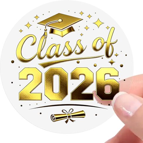 Class of 2026 Graduation Envelope Stickers, 100 Pack 1.6 Inch Clear Black Seal Labels for Grad Invitations, Announcement Envelopes, Party Decor & Favor Bags (Clear Black) in Kuwait