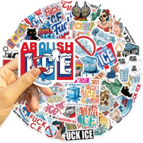 55 قطعة من ملصقات Abolish ICE - ملصقات Fuck ICE FDT No Human is Illegal Chinga La Migra الفينيل المقاومة للملصقات ذاتية اللصق - سهلة اللصق وقابلة للإزالة لممتص الصدمات للنافذة in Kuwait