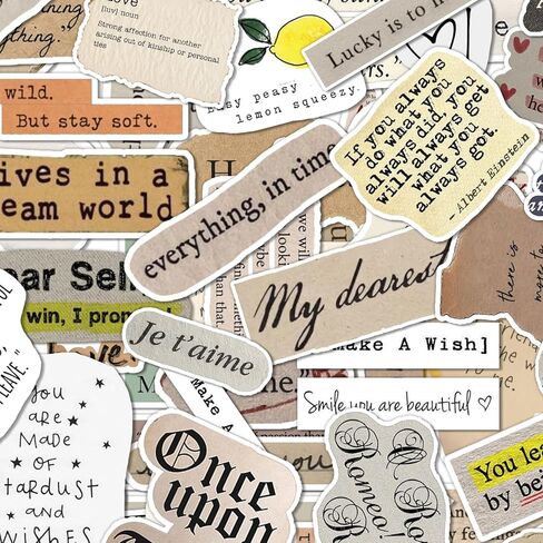 60PCS Vintage Motivational Quote Stickers, Vintage Typewriter Inspirational Stickers Scrapbook Supplies Kit for Planner, Bullet Journal, Laptop, Water Bottle, Craft Supplies Positive Words Pack in Saudi Arabia