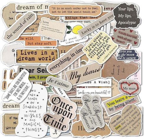 60PCS Vintage Motivational Quote Stickers, Vintage Typewriter Inspirational Stickers Scrapbook Supplies Kit for Planner, Bullet Journal, Laptop, Water Bottle, Craft Supplies Positive Words Pack in Saudi Arabia