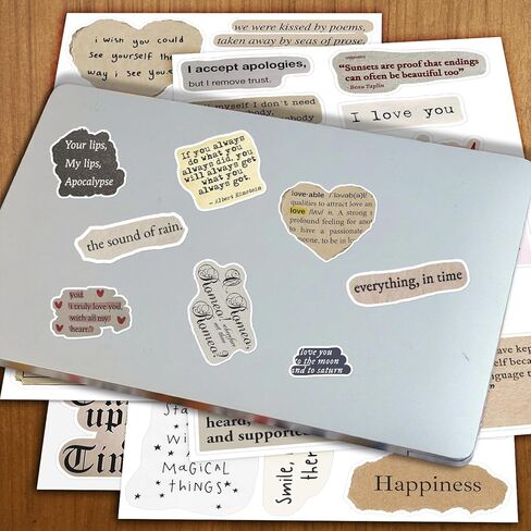 60PCS Vintage Motivational Quote Stickers, Vintage Typewriter Inspirational Stickers Scrapbook Supplies Kit for Planner, Bullet Journal, Laptop, Water Bottle, Craft Supplies Positive Words Pack in Saudi Arabia