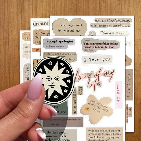 60PCS Vintage Motivational Quote Stickers, Vintage Typewriter Inspirational Stickers Scrapbook Supplies Kit for Planner, Bullet Journal, Laptop, Water Bottle, Craft Supplies Positive Words Pack in Saudi Arabia