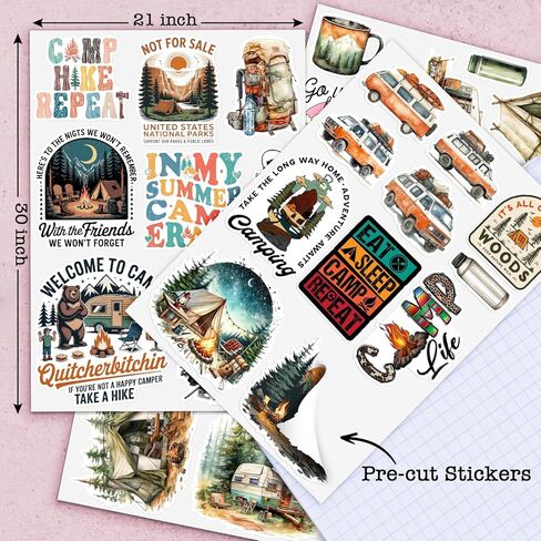 50PCS Outdoor Adventure Stickers, Travel Camping Stickers for Kids Family Waterproof Vinyl Nature Sticker for Water Bottles Phone Luggage Car Bike Scrapbooking Journaling in Saudi Arabia
