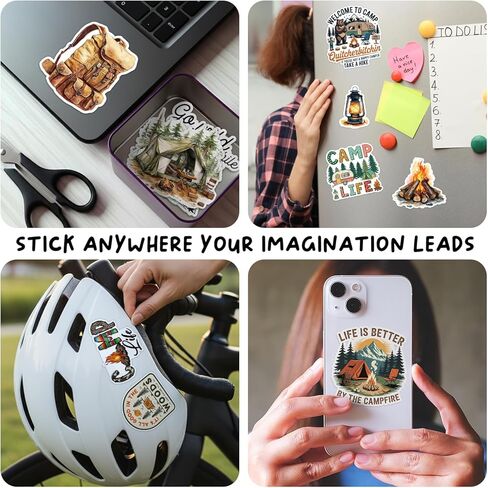 50PCS Outdoor Adventure Stickers, Travel Camping Stickers for Kids Family Waterproof Vinyl Nature Sticker for Water Bottles Phone Luggage Car Bike Scrapbooking Journaling in Saudi Arabia