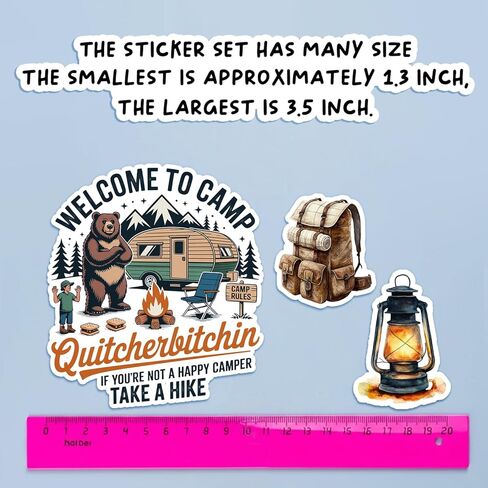 50PCS Outdoor Adventure Stickers, Travel Camping Stickers for Kids Family Waterproof Vinyl Nature Sticker for Water Bottles Phone Luggage Car Bike Scrapbooking Journaling in Saudi Arabia