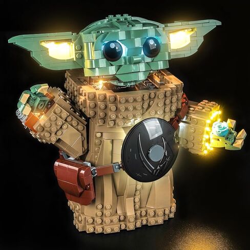 مصباح LED BrickBling متوافق مع Lego Grogu (Mandalorian Apprentice) 75446، مجموعة الإضاءة الإبداعية - باستثناء الطراز in Kuwait