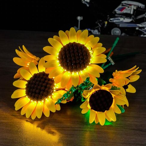 إضاءة LED متوافقة مع LEGO Botanicals Sunflower Bouquet 11502 - مصابيح فقط، مجموعة إضاءة متوافقة مع LEGO 11502، غير متضمنة النموذج in Kuwait