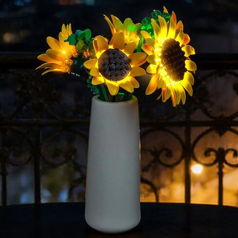 إضاءة LED متوافقة مع LEGO Botanicals Sunflower Bouquet 11502 - مصابيح فقط، مجموعة إضاءة متوافقة مع LEGO 11502، غير متضمنة النموذج in Kuwait