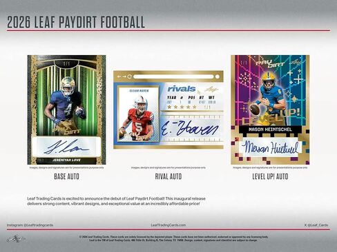 2026 Leaf Paydirt Football Hobby Trading Card Box (Four 4 Autographs Per Box) in Saudi Arabia