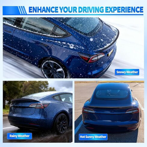 Nilight Spoiler Fit for Tesla Model 3 2017-2023 Spoilers for Cars Rear Spoiler Wing Sporty Appearance Rear Trunk Lip Exterior Accessories No-Drill Installation ABS Carbon Fiber Pattern, Glossy Black in Kuwait