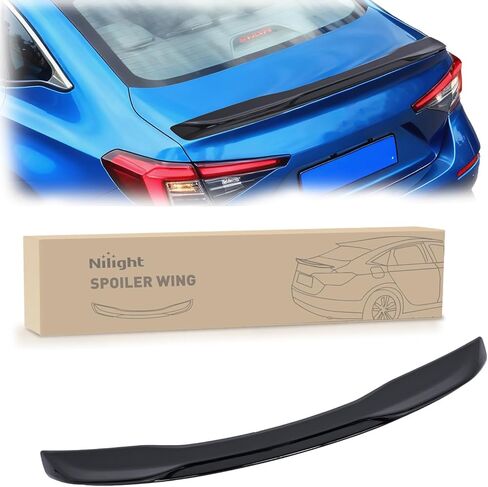 Nilight Spoiler Fit for Tesla Model 3 2017-2023 Spoilers for Cars Rear Spoiler Wing Sporty Appearance Rear Trunk Lip Exterior Accessories No-Drill Installation ABS Carbon Fiber Pattern, Glossy Black in Kuwait